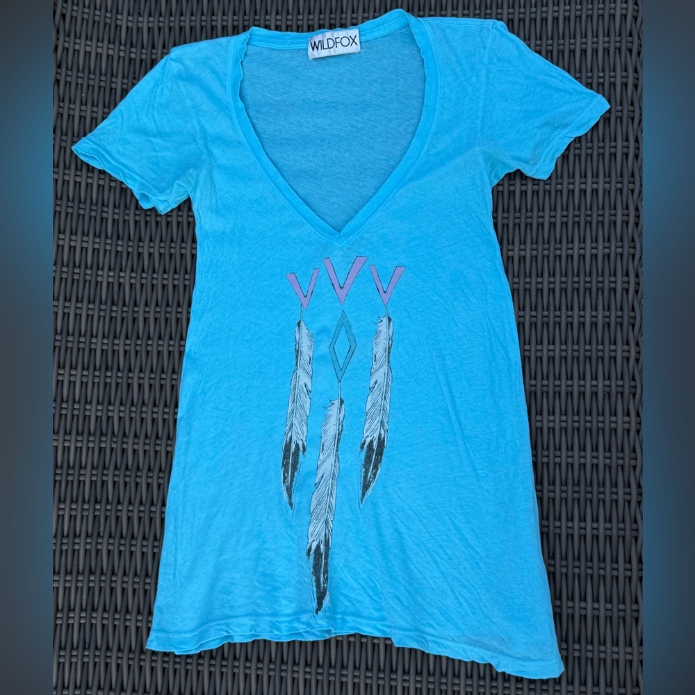 Wildfox Blue Graphic Tee - Size XS